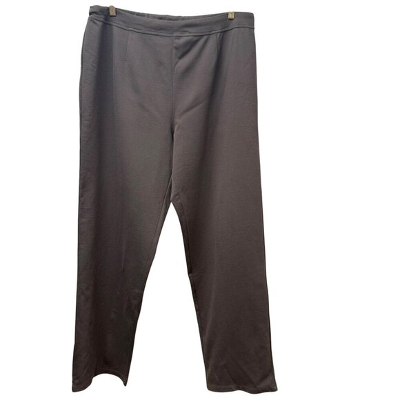 Eileen Fisher Womens Pants Plus Size 1X Taupe Brown Straight Leg Stretch Pull On - Picture 1 of 9